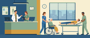 医院场景中的医护与患者