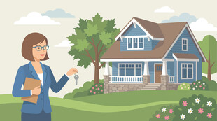 女士展示美丽家园