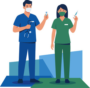 医护人员手持试管与试剂