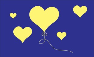 黄色爱心气球背景图