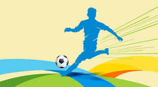 足球运动员精彩射门瞬间