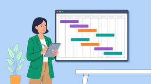 商务经理使用甘特图进行项目进度