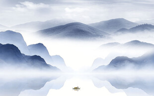 奢雅 简约中式山水 TIF分层