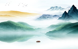 高雅 简约中式山水 TIF分层