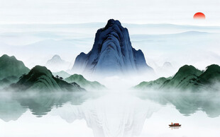 现代 简约中式山水 TIF分层