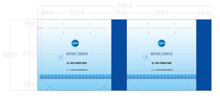 蓝色手提纸袋展开设计展示