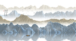 现代水墨山水画