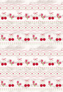 樱桃图案的精美重复背景