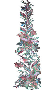 手绘多彩花卉藤蔓图案