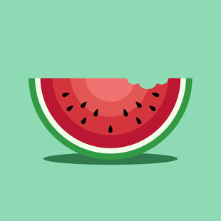 咬过的西瓜切片