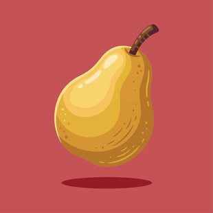 清爽黄金梨插画