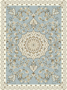 蓝白花纹精美地毯图案