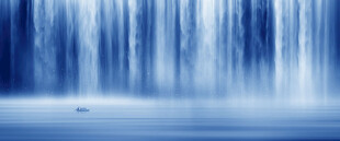 流水生财瀑布山水背景图