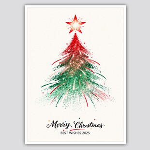 手绘圣诞树圣诞贺卡祝福图