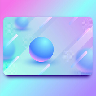 梦幻渐变背景中的蓝色球体矢量图