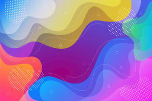 多彩波浪渐变抽象矢量背景图