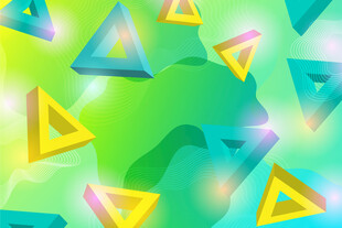 多彩三角几何抽象矢量背景图