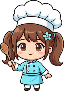 小厨师双马尾女孩