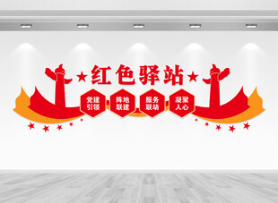 红色驿站文化墙