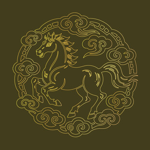 马年祥瑞艺术插画包装封面设计