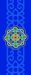 蓝色民族风花纹图案