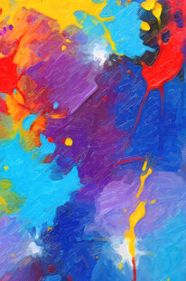 多彩抽象水彩画艺术作品