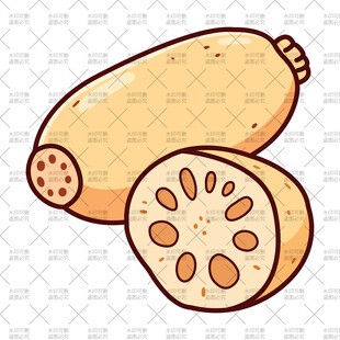 卡通莲藕插画