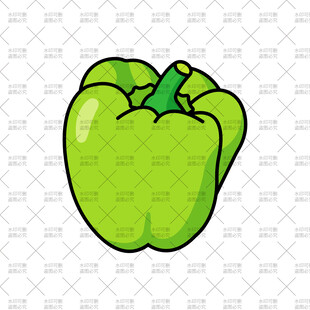 卡通绿色青椒插画