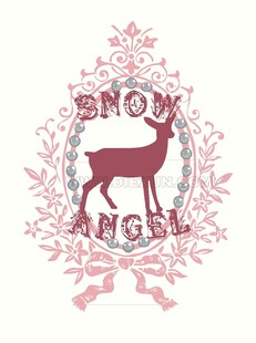 圣诞麋鹿天使装饰图案