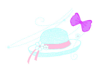 可爱蝴蝶结装饰遮阳帽