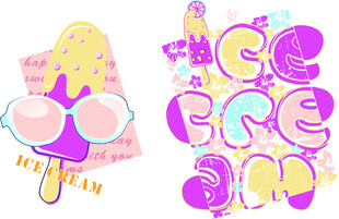 夏日清凉元素创意插画