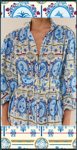 蓝粉花卉几何图案背景图