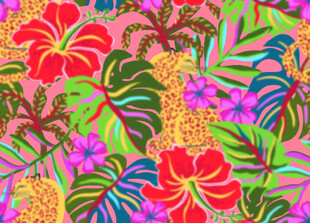 热带花卉植物图案设计