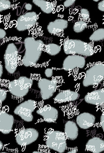 黑白涂鸦风格抽象图案背景