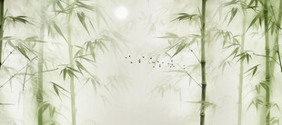 新中式简约竹子屏风背景