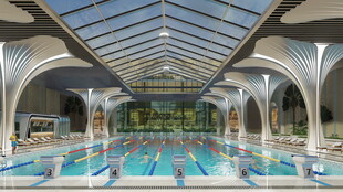 现代风格室内泳池景观