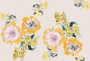 花卉图案背景设计甲方连续求图