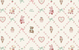 可爱小熊爱心冰淇淋图案