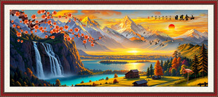 日照金山金箔画