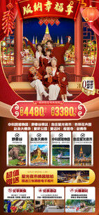 新年春节云西双版纳旅游海报