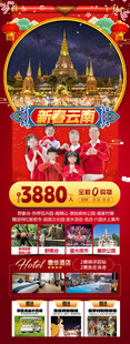 新年春节云西双版纳旅游海报