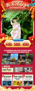 新年春节云西双版纳旅游海报