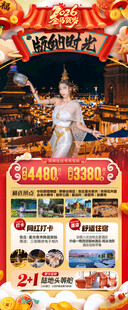 新年春节云西双版纳旅游海报