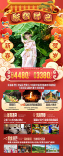 新年春节云西双版纳旅游海报