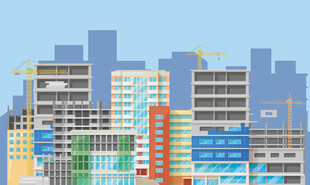 建筑 楼房 建房 城市 吊机