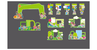 卡通风格儿童乐园春天美陈