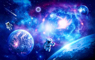 梦幻星空宇宙漩涡外太空星球背景