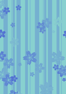 蓝花条纹清新背景图案