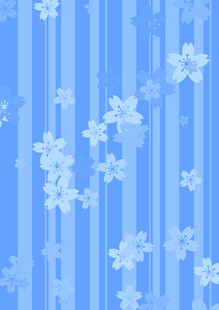 蓝色条纹背景雪花图案
