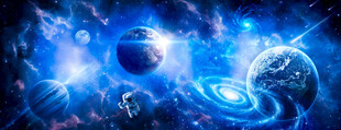 巨幅宇宙星球太空宇航员漩涡背景